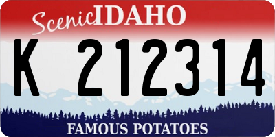 ID license plate K212314