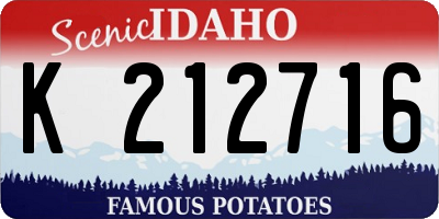 ID license plate K212716