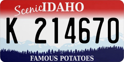ID license plate K214670