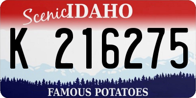 ID license plate K216275