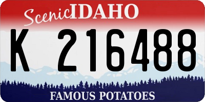 ID license plate K216488
