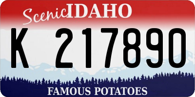 ID license plate K217890