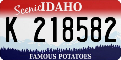 ID license plate K218582