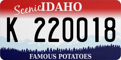 ID license plate K220018