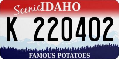 ID license plate K220402