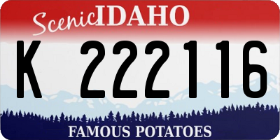 ID license plate K222116