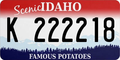 ID license plate K222218