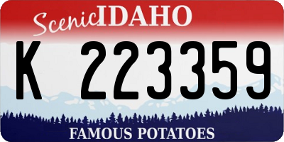 ID license plate K223359