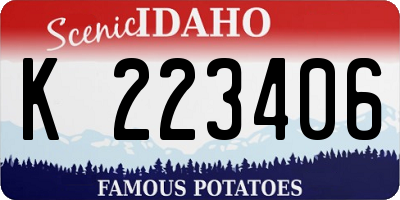 ID license plate K223406