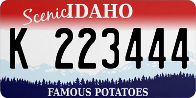 ID license plate K223444