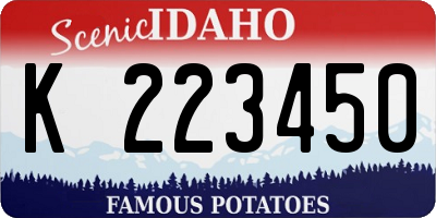 ID license plate K223450