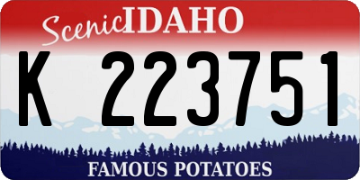 ID license plate K223751