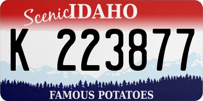 ID license plate K223877