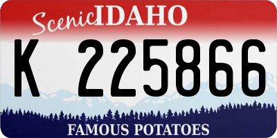 ID license plate K225866