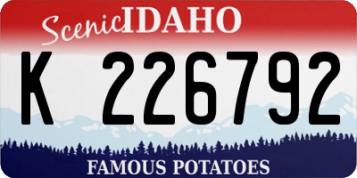 ID license plate K226792