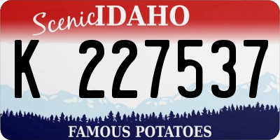 ID license plate K227537