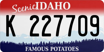 ID license plate K227709