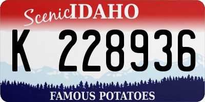 ID license plate K228936