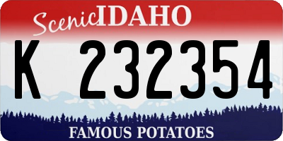 ID license plate K232354