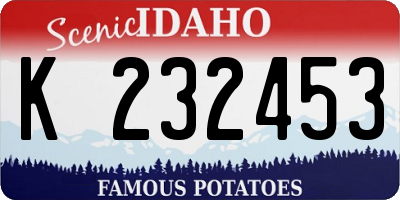 ID license plate K232453