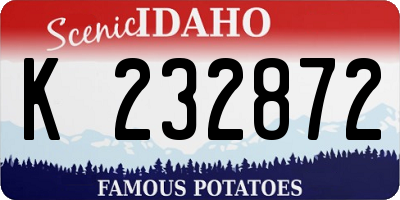 ID license plate K232872
