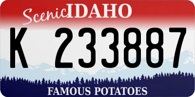 ID license plate K233887