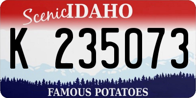 ID license plate K235073