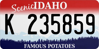ID license plate K235859