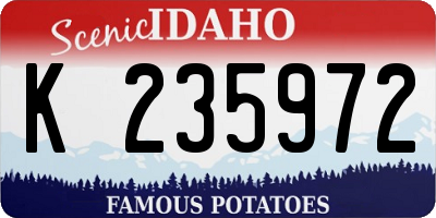 ID license plate K235972