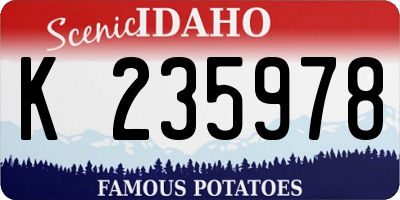 ID license plate K235978
