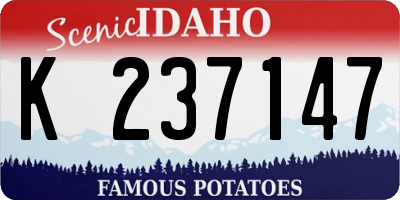 ID license plate K237147