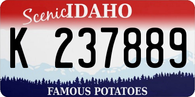 ID license plate K237889