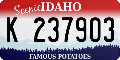 ID license plate K237903