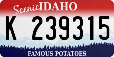 ID license plate K239315