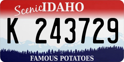 ID license plate K243729