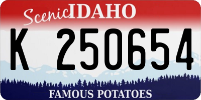 ID license plate K250654