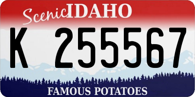 ID license plate K255567