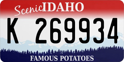 ID license plate K269934