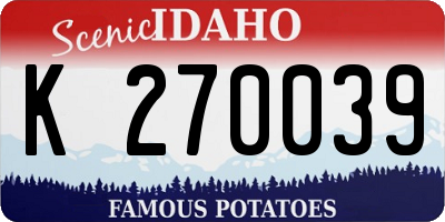 ID license plate K270039
