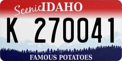 ID license plate K270041