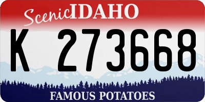 ID license plate K273668