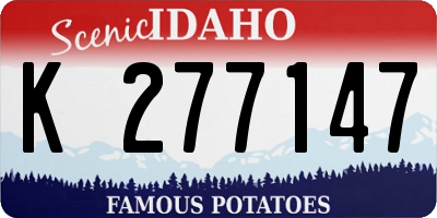 ID license plate K277147