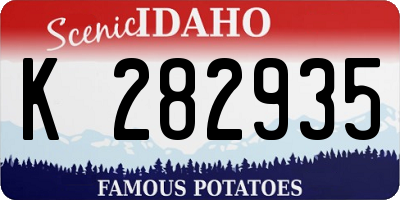 ID license plate K282935