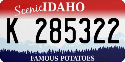 ID license plate K285322