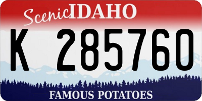 ID license plate K285760