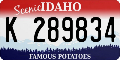 ID license plate K289834