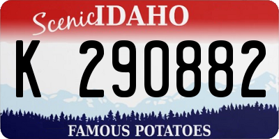 ID license plate K290882