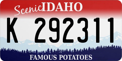 ID license plate K292311