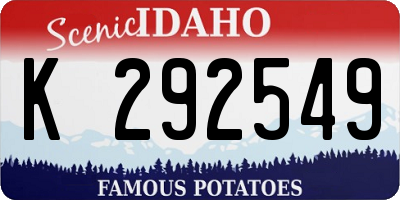 ID license plate K292549