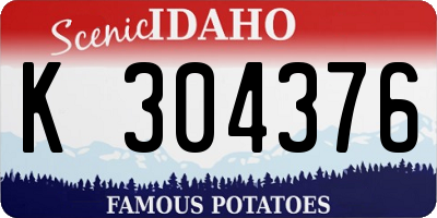 ID license plate K304376
